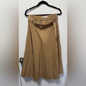Zara Camel Pleated Skirt with belt